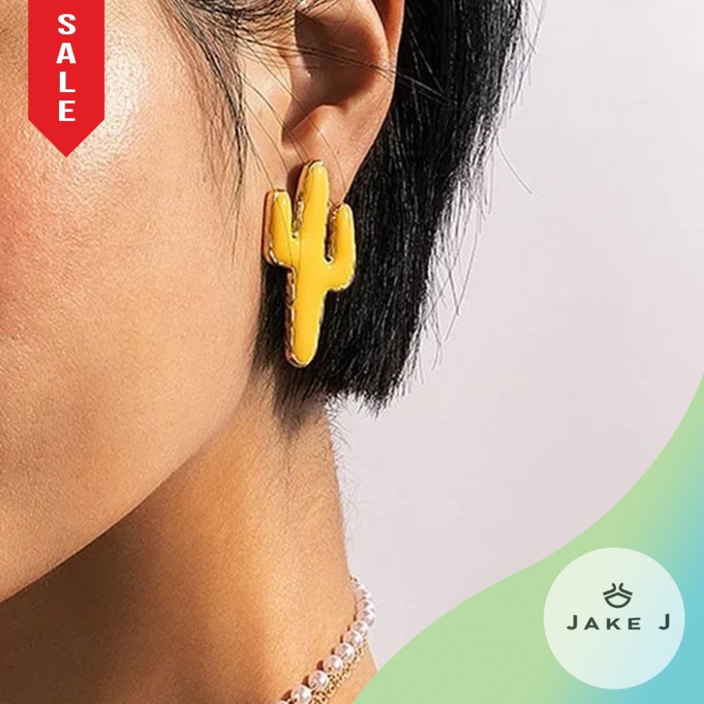 🍑Yellow Cactus Silhouette Earrings